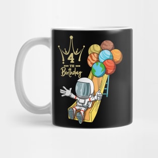 4th Birthday Astronaut Space Slide Planets Balloons Mug